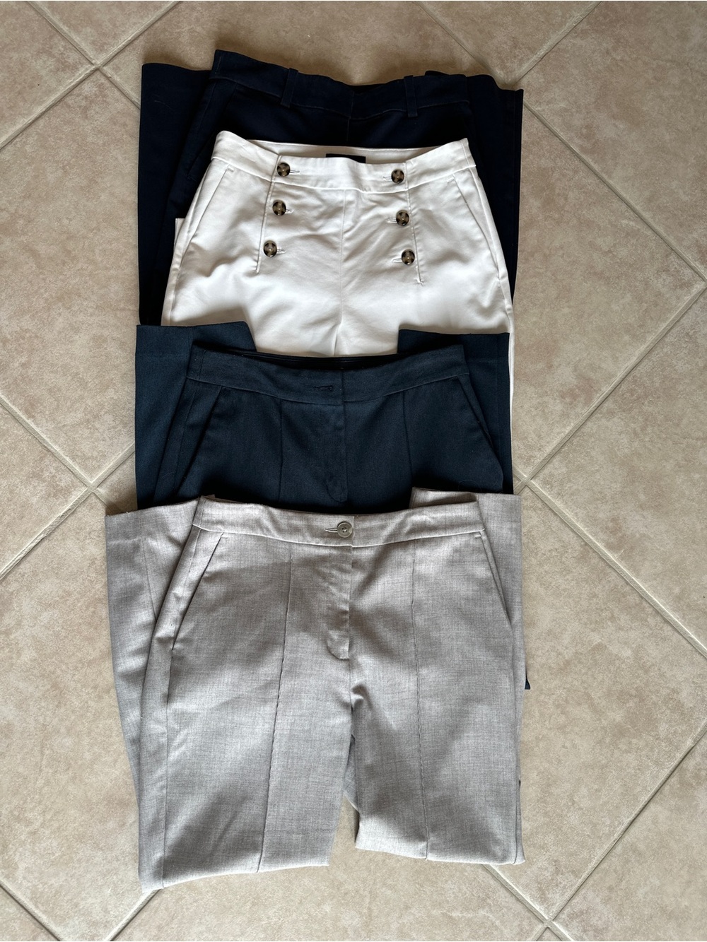 Classic Women's Dress Pants - Gray, Navy x2 & White Styles